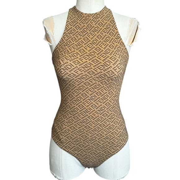 Fendi x SKIMS High Neck Bodysuit in California Tan XS - Picture 4 of 13